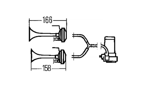 Hella Twin Trumpet Horn Kit (003001651)