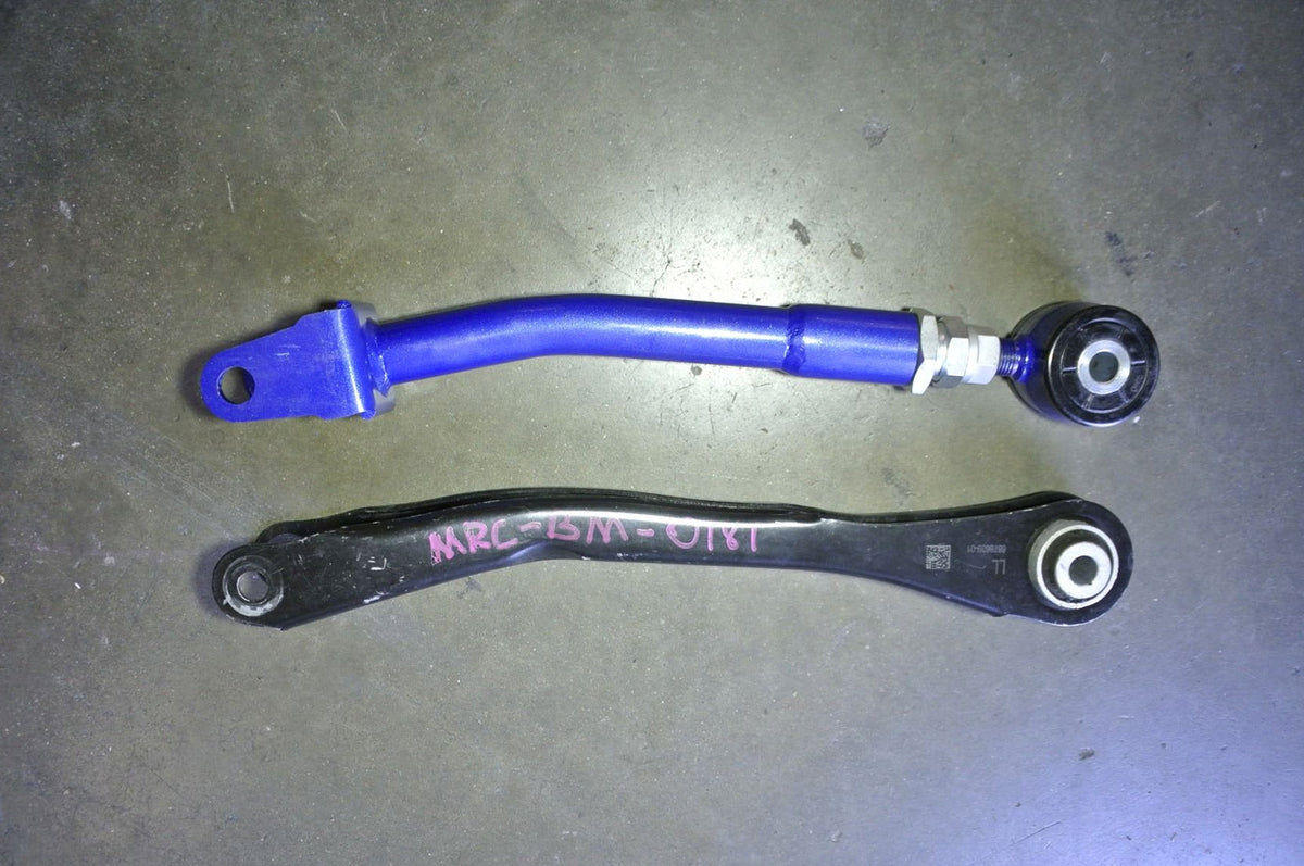 Megan Racing MKV Supra Rear Front Lower Trailing Arms vs Stock
