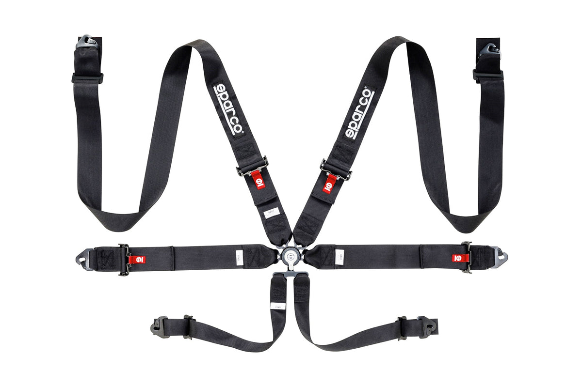 Sparco Competition Harness 6 Point 3" Steel Black 04818RACNR