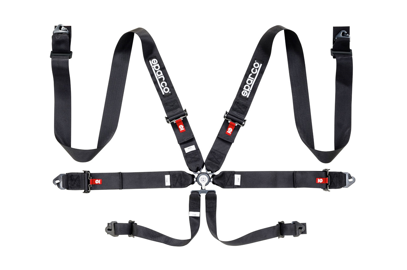 Sparco Competition Harness 6 Point 3" Steel Black 04818RACNR