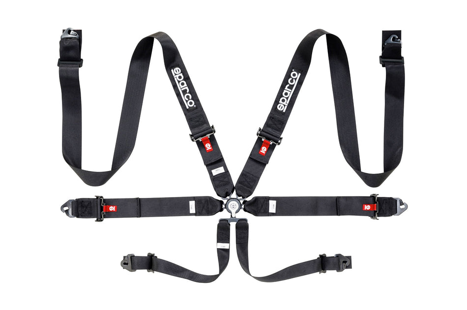 Sparco Competition Harness 6 Point 3" Steel Black 04818RACNR