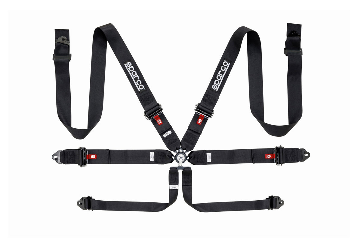 Sparco Competition Harness 6 Point 3" Aluminum Black 04818RALNR