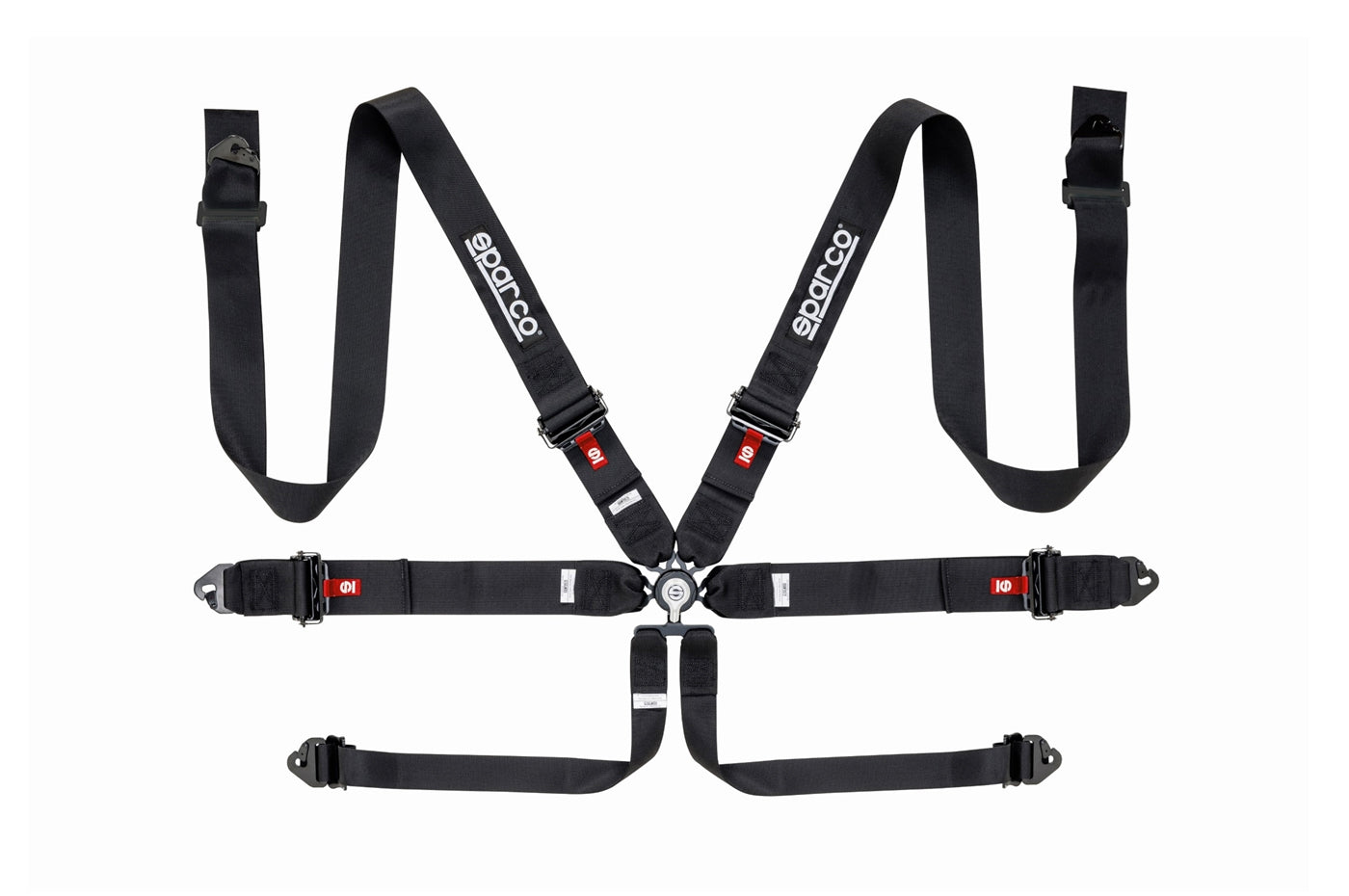 Sparco Competition Harness 6 Point 3" Aluminum Black 04818RALNR