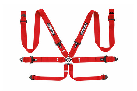 Sparco Competition Harness 6 Point 3" Aluminum Red 04818RALRS
