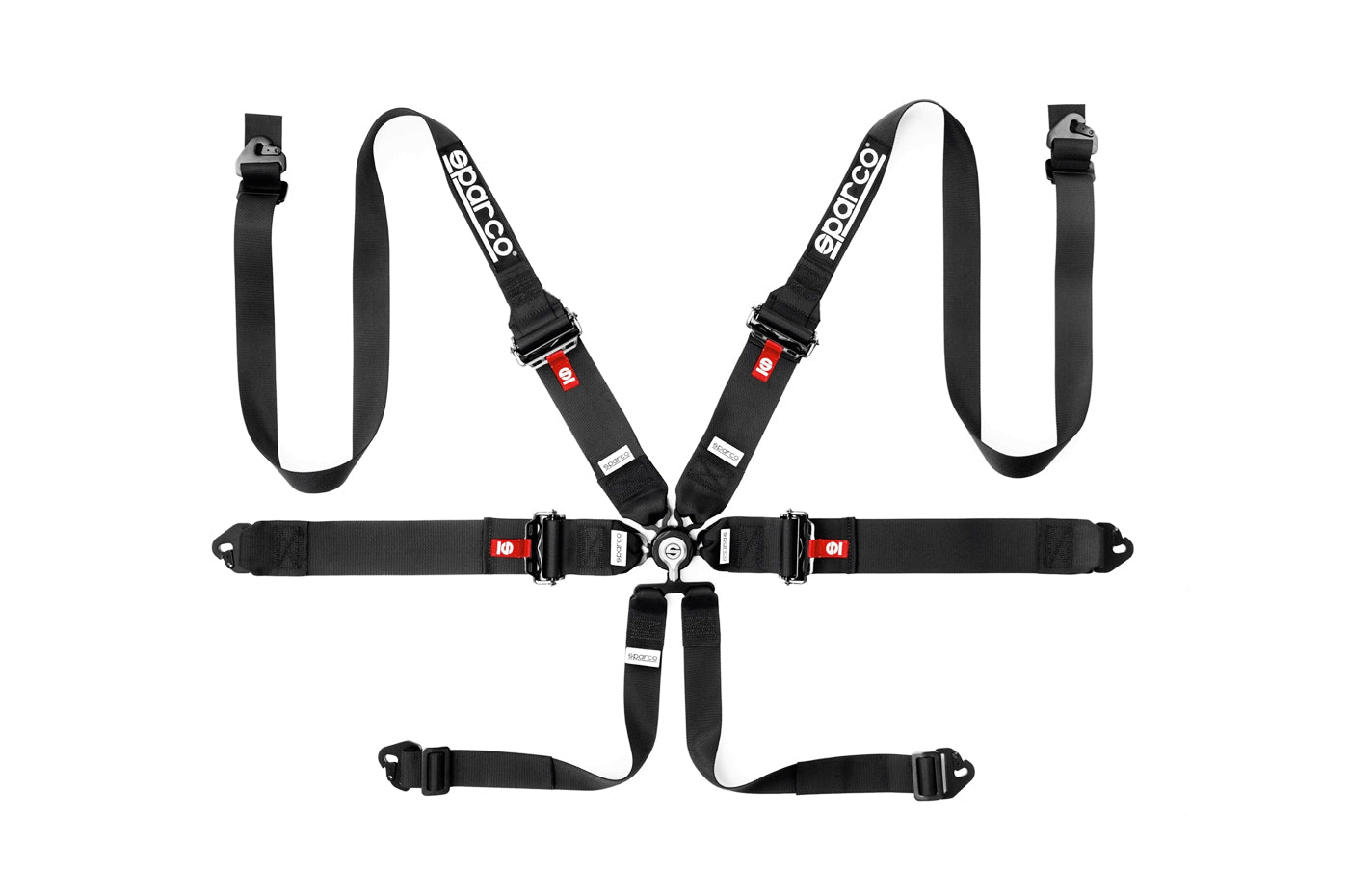 Sparco Competition Harness 6 Point Hans 3"/2" Aluminum PD Black 04818RHALPD1NR