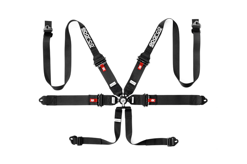 Sparco Competition Harness 6 Point Hans 3"/2" Aluminum PD Black 04818RHALPD1NR