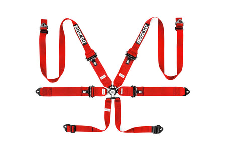 Sparco Competition Harness 6 Point Hans 3"/2" Aluminum PD Red 04818RHALPD1RS