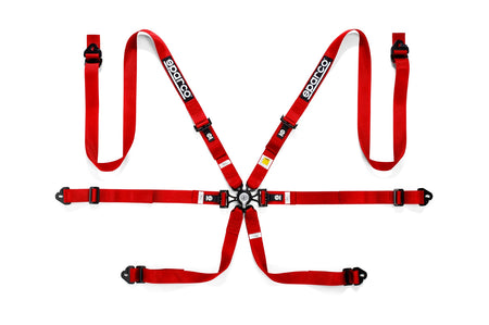Sparco Competition Harness 6 Point 2" Steel PD Red 04834HPDRS
