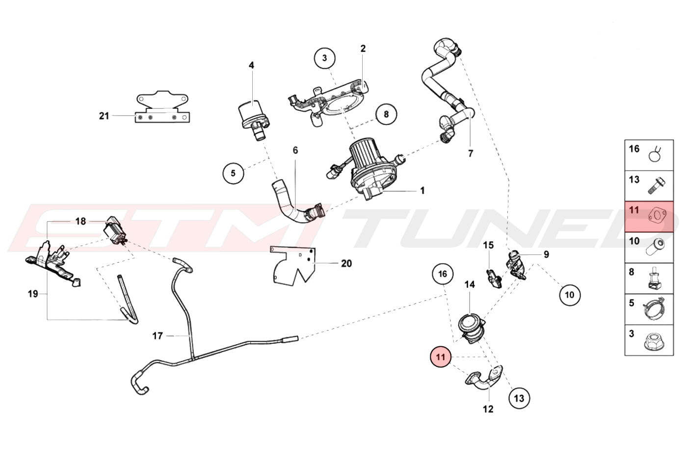 Audi OEM Air Pump Gasket for R8 Huracan Gallardo (06A131120D)