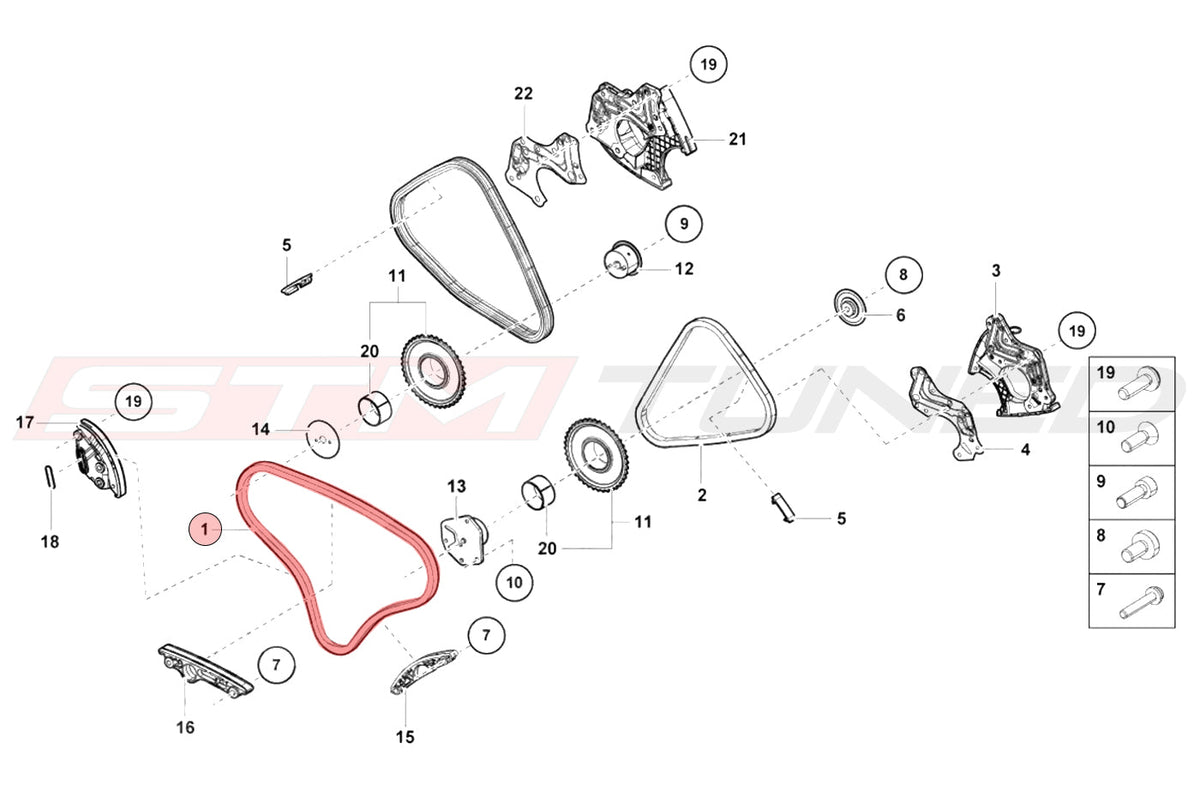 OEM Audi Timing Chain Center for 17+ R8 Huracan (06E109465BH)