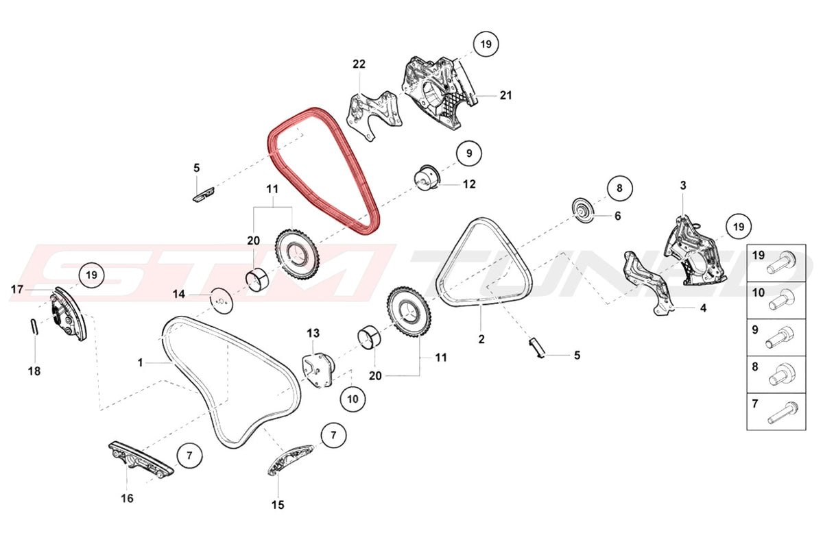 OEM Audi Timing Chain LH Cams for 17+ R8 Huracan (06E109465BJ)