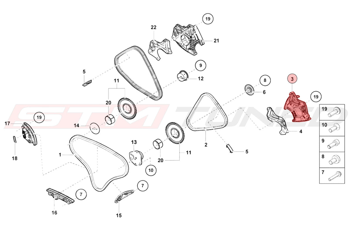OEM Audi Timing Chain Tensioner Upper RH for 17+ R8 Huracan (079109217AB)
