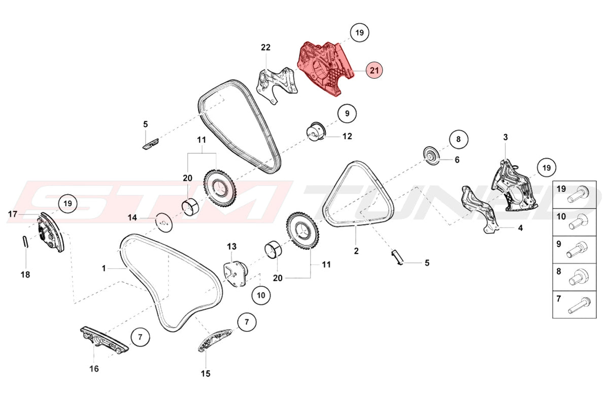 OEM Audi Timing Chain Tensioner Upper LH for 17+ R8 Huracan (079109218AB)