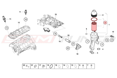 Audi OEM Engine Oil Filter for R8 Huracan Gallardo (079198405E)