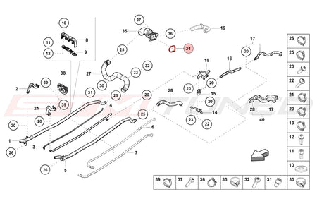 Audi OEM Water Pipe Gasket for R8 Huracan Gallardo (07L103121R)