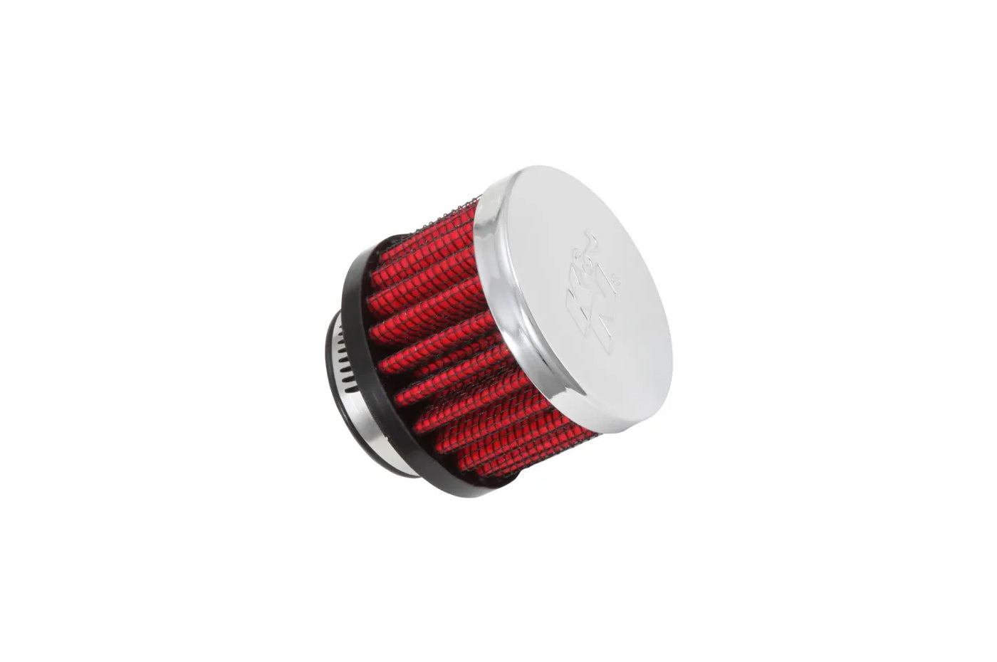 K&N Breather (62-1370) 1" Rubber Flange / Red Filter / Chrome Top