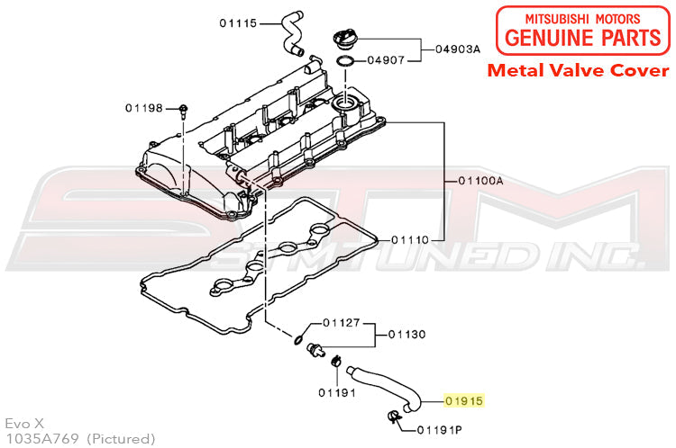 1035A769 Mitsubishi PCV Valve/Front Valve Cover Hose - Evo X
