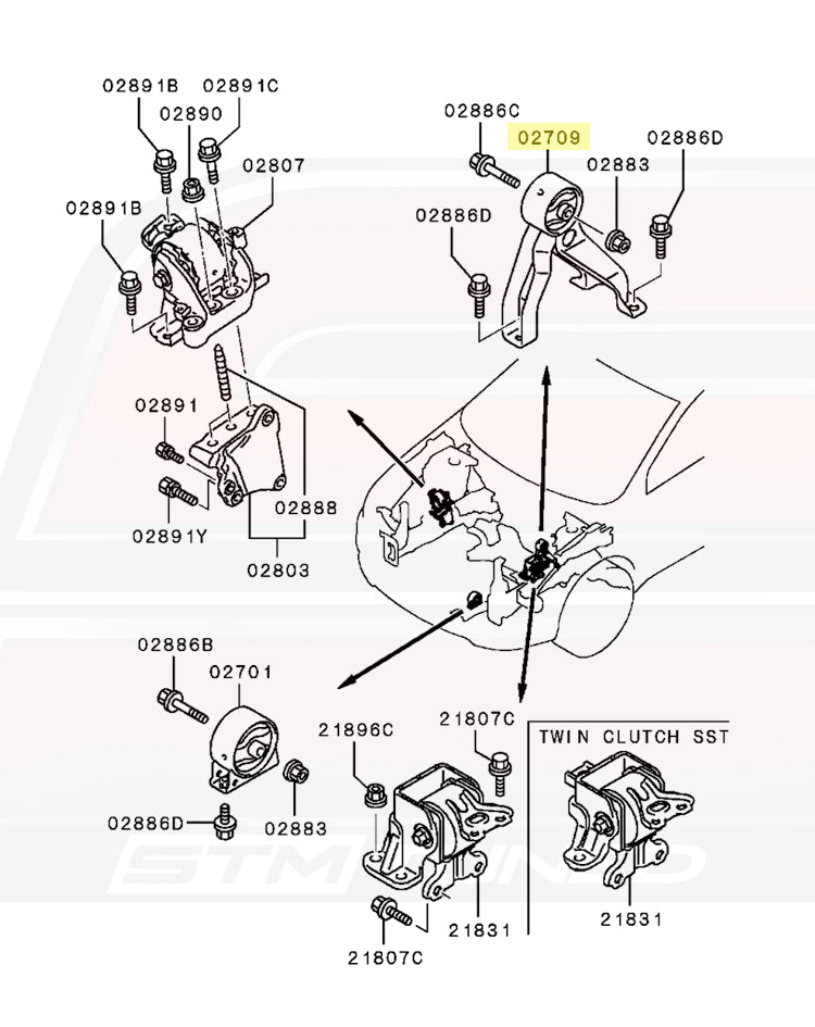 1092A067 Evo X engine Mounts