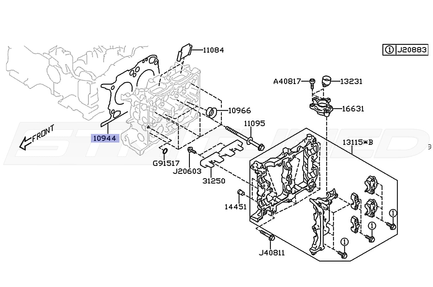 Subaru OEM Head Gasket (LH) for 2022+ WRX (10944AA180)