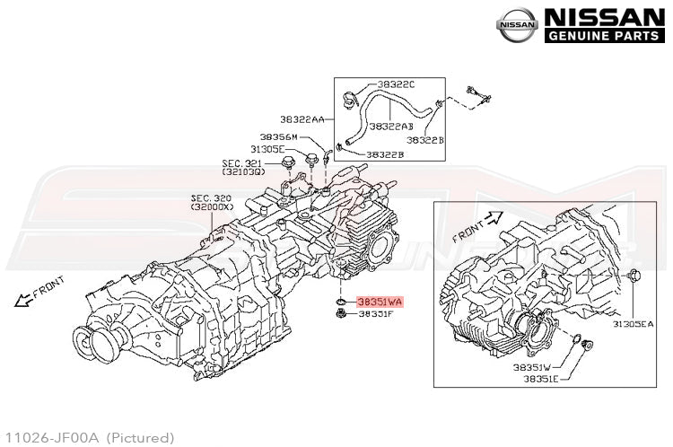11026-JF00A Nissan Rear Diff Drain Plug Gasket - R35 GTR