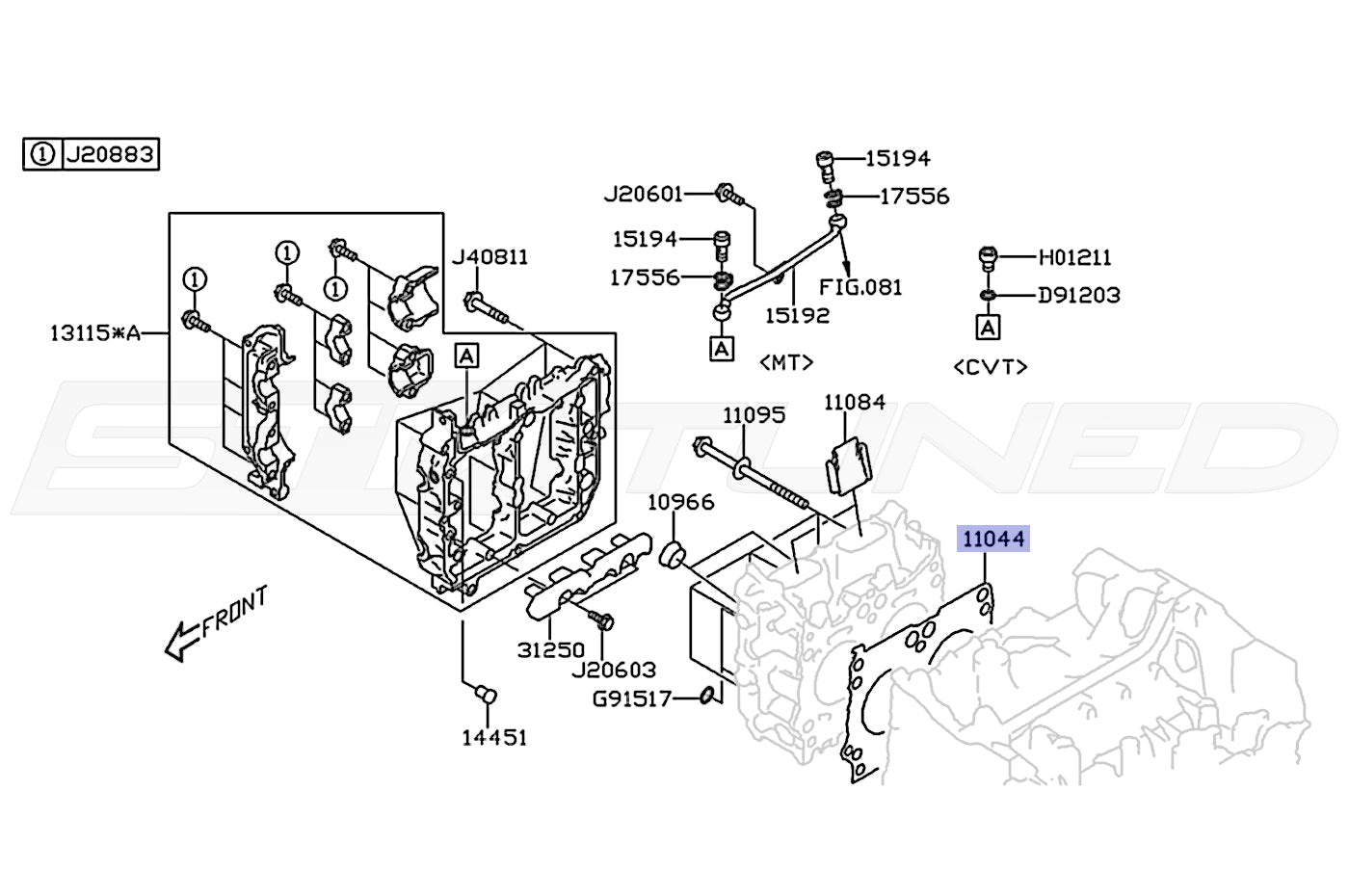 Subaru OEM Head Gasket (RH) for 2022+ WRX (11044AA890)