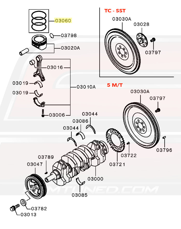Mitsubishi OEM Piston Rings for Evo X (1110B605)