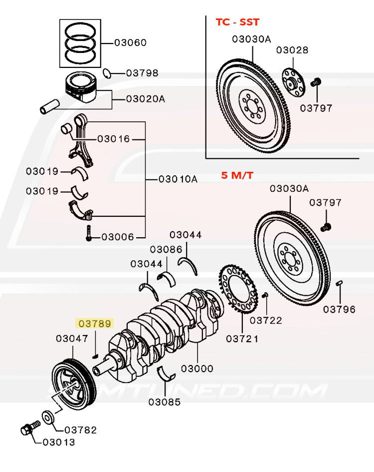 Evo X Crank Diagram
