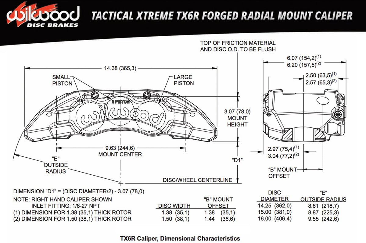 Wilwood TX6R Replacement Caliper for 2021+ Ram TRX