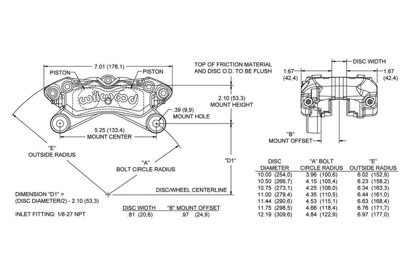 Wilwood Rear Caliper for Foxbody Mustang Brake Kit (120-16190)