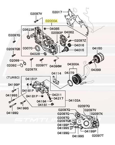 Oil Pump Diagram for 1G 7-Bolt