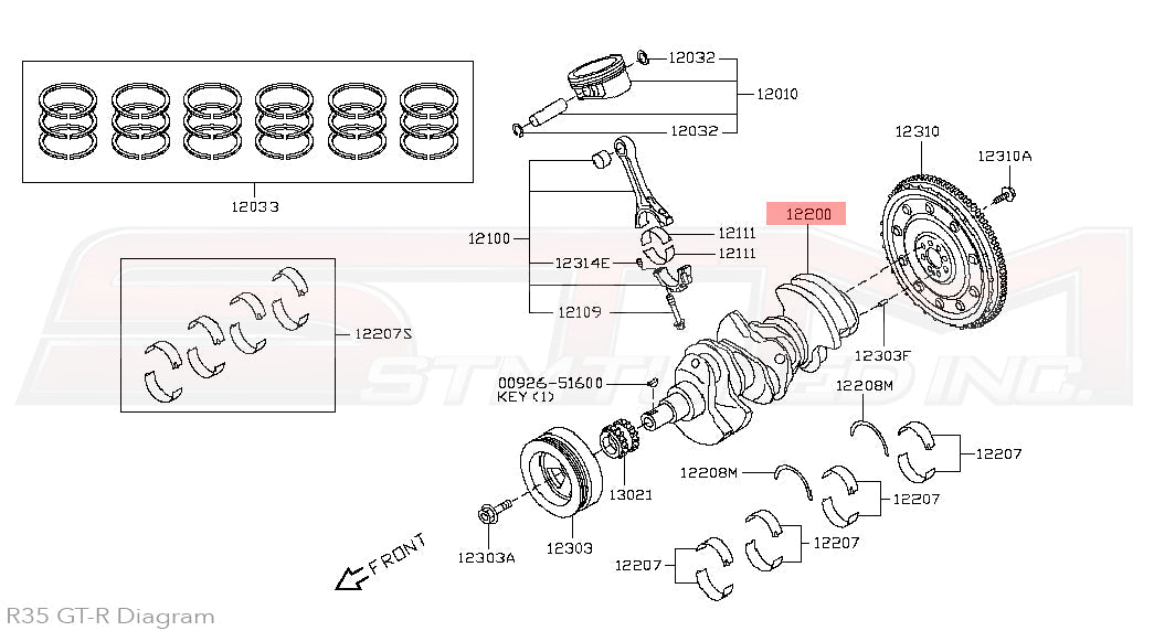 12201-JF00A Nissan Crankshaft - R35 GTR