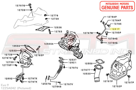 1225A042 Mitsubishi Turbo Oil Feed Line - Evo 9