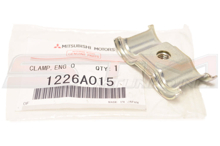Mitsubishi OEM Engine Oil Cooler Line Bracket for Evo X Image © STM Tuned Inc.  Part Number 1226A015