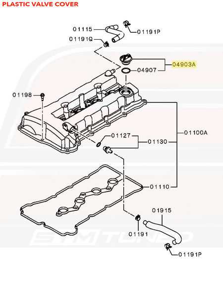 Mitsubishi OEM Engine Oil Cap for Evo X (1250A010)