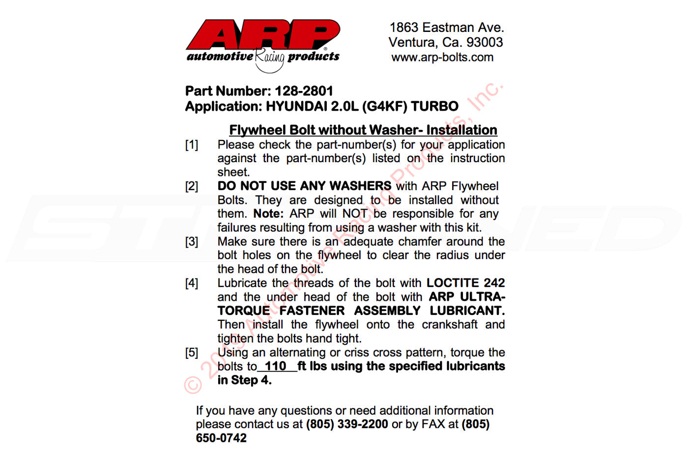 ARP Flywheel Bolts for G4KF Hyundai Genesis (128-2801)