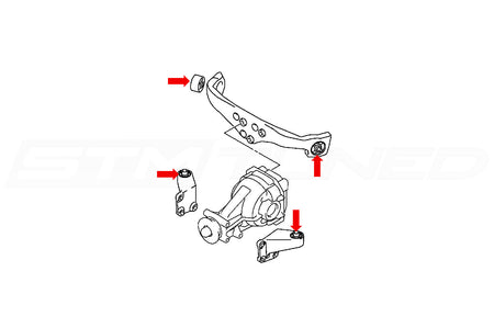Prothane Rear Diff Mustache Bar Bushings Black for Evo 7/8/9 (13-1610-BL)