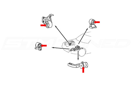 Prothane Motor Mount Inserts Black for 1G DSM M/T (13-1902-BL)