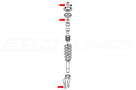 Prothane Front Shock Bushings Black for 2G DSM (13-901-BL)