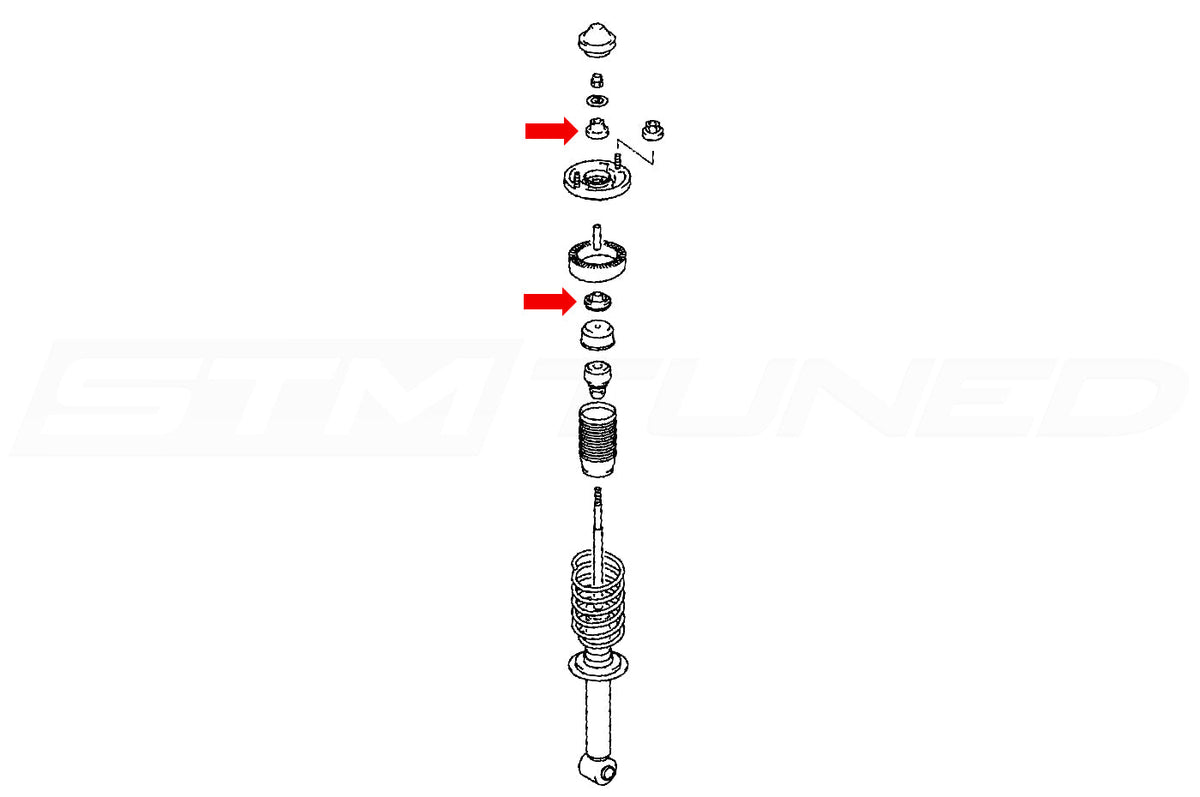 Prothane Rear Shock Bushings Black for 2G DSM (13-902-BL)