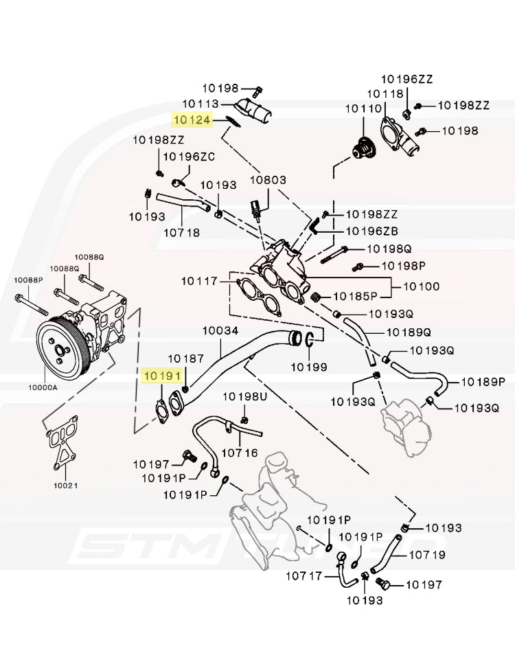 Mitsubishi OEM Water Outlet Gasket for Evo X (1305A286 MN187247)