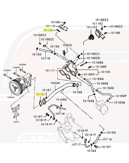 Mitsubishi OEM Water Outlet Gasket for Evo X (1305A286 MN187247)