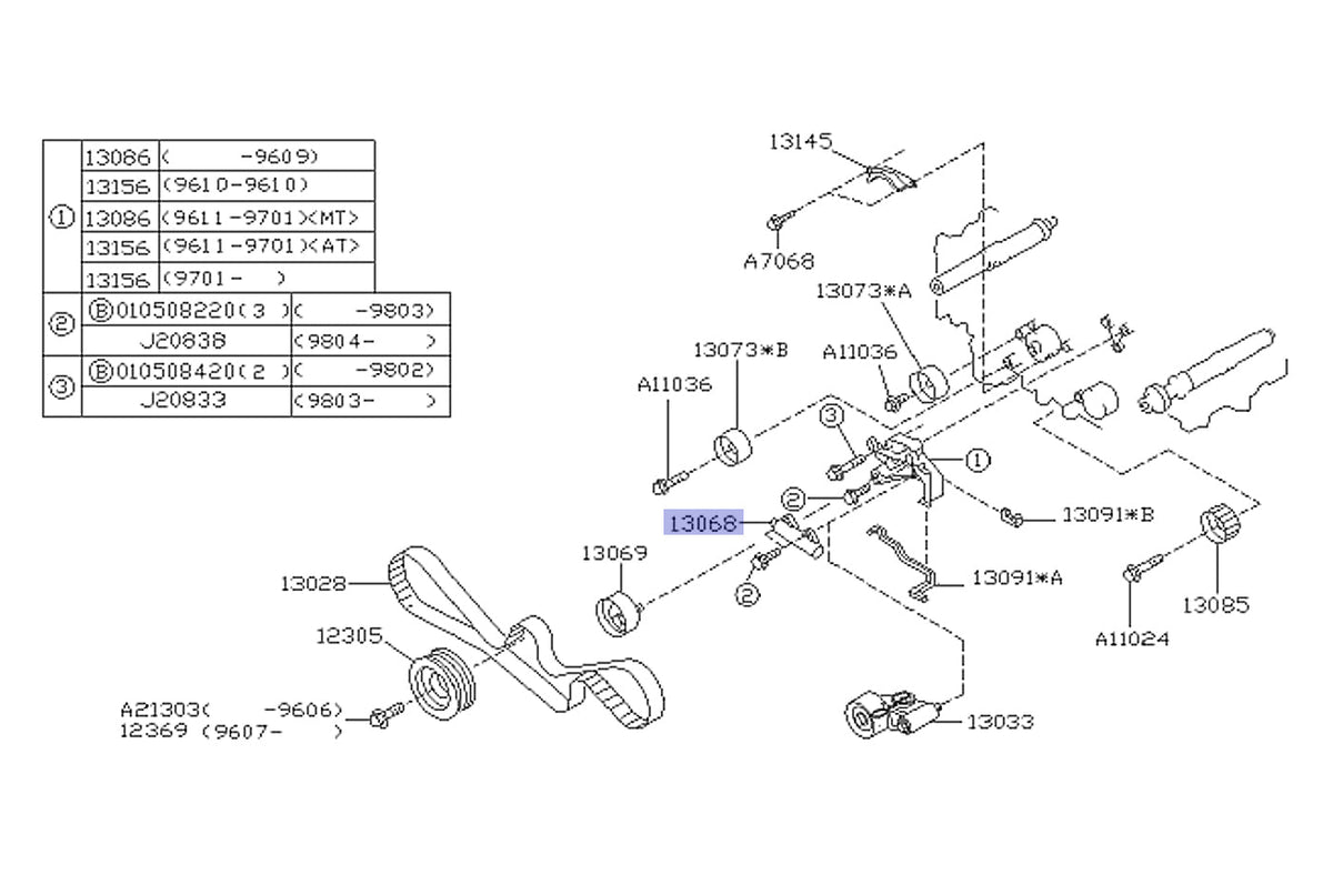 Subaru OEM Hydraulic Tensioner for TS HD Bracket (13068AA051)