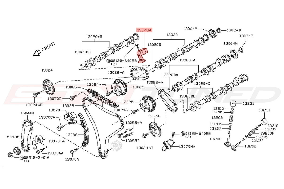 Nissan OEM Cam Sprocket Timing Tensioner (RH) for R35 GTR (13070-JK21B)