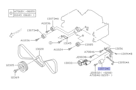Subaru OEM Idler Pulley for EJ WRX/STi (13073AA230)