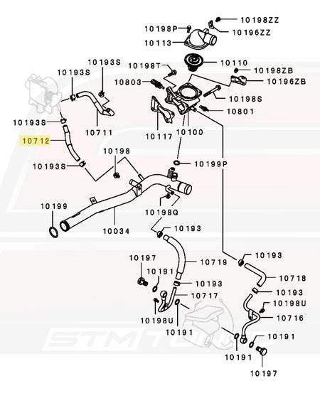 Mitsubishi OEM Throttle Body Coolant Return Line for Evo 9 (1310A086)