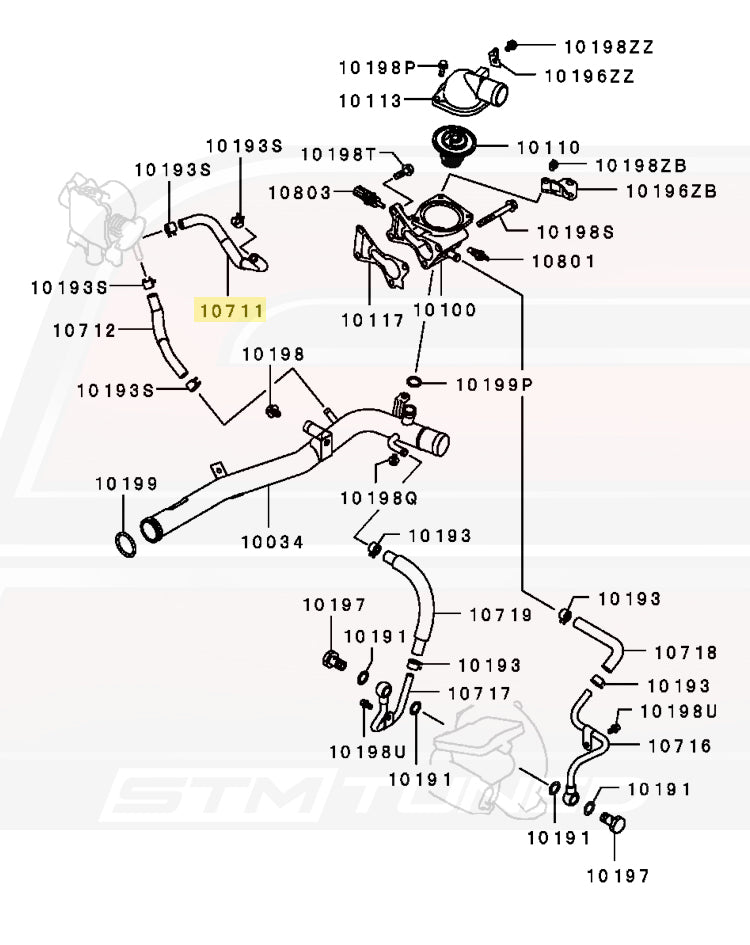 Mitsubishi OEM Throttle Body Coolant Feed Line for Evo 9 (1310A087)
