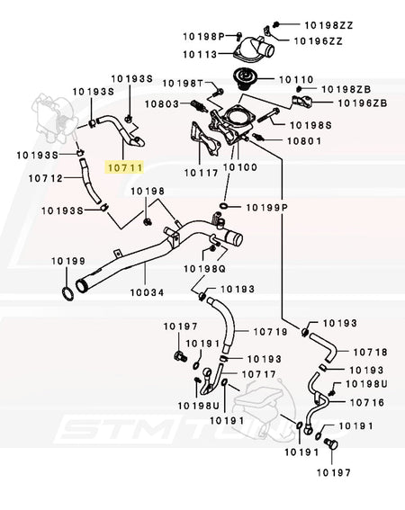 Mitsubishi OEM Throttle Body Coolant Feed Line for Evo 9 (1310A087)