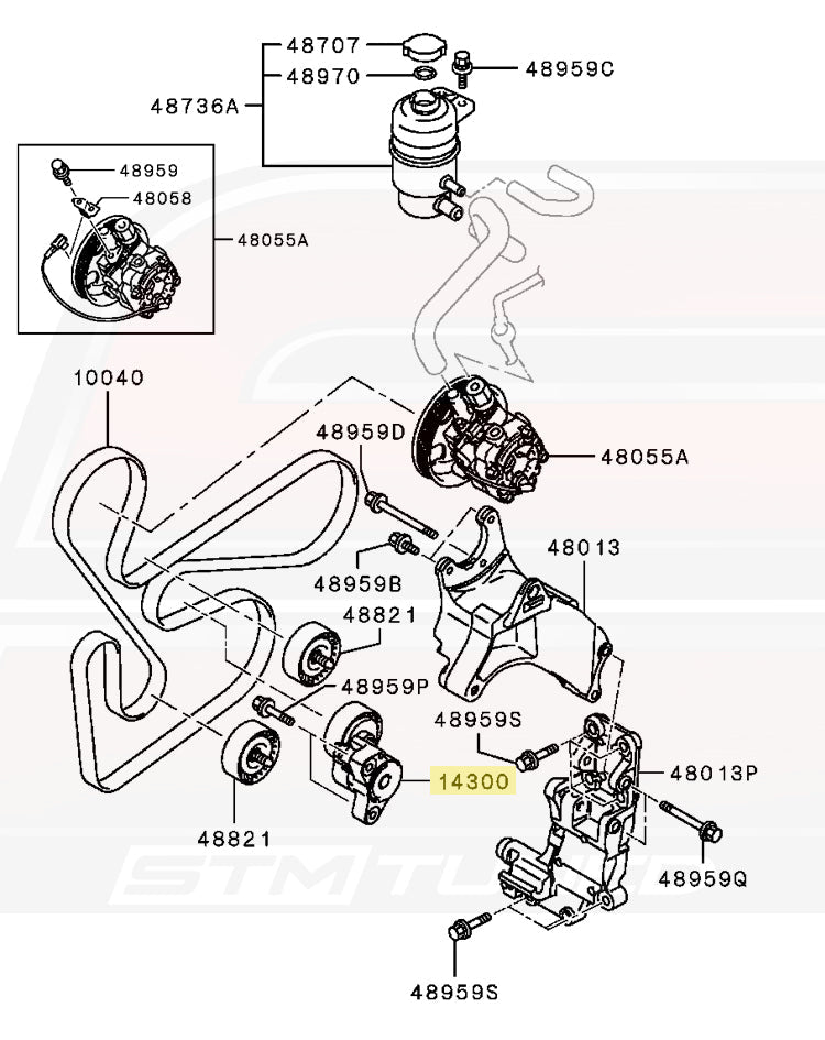 Mitsubishi OEM Alternator Tensioner Pulley for Evo X (1345A159)