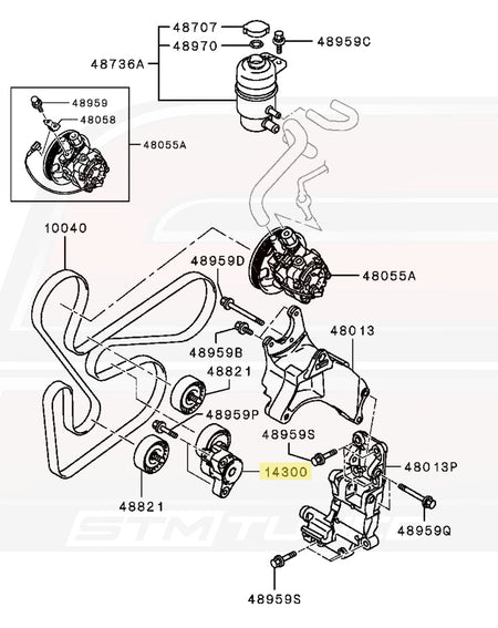 Mitsubishi OEM Alternator Tensioner Pulley for Evo X (1345A159)
