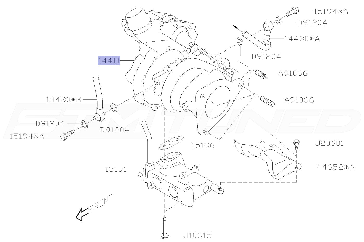 Subaru OEM Turbo for 2022+ WRX (14411AB000)
